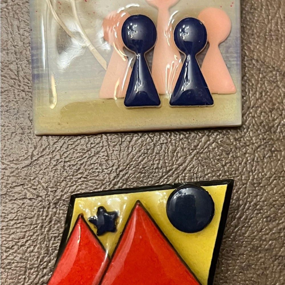 2 Pins by Lucinda.   House pin and people pin